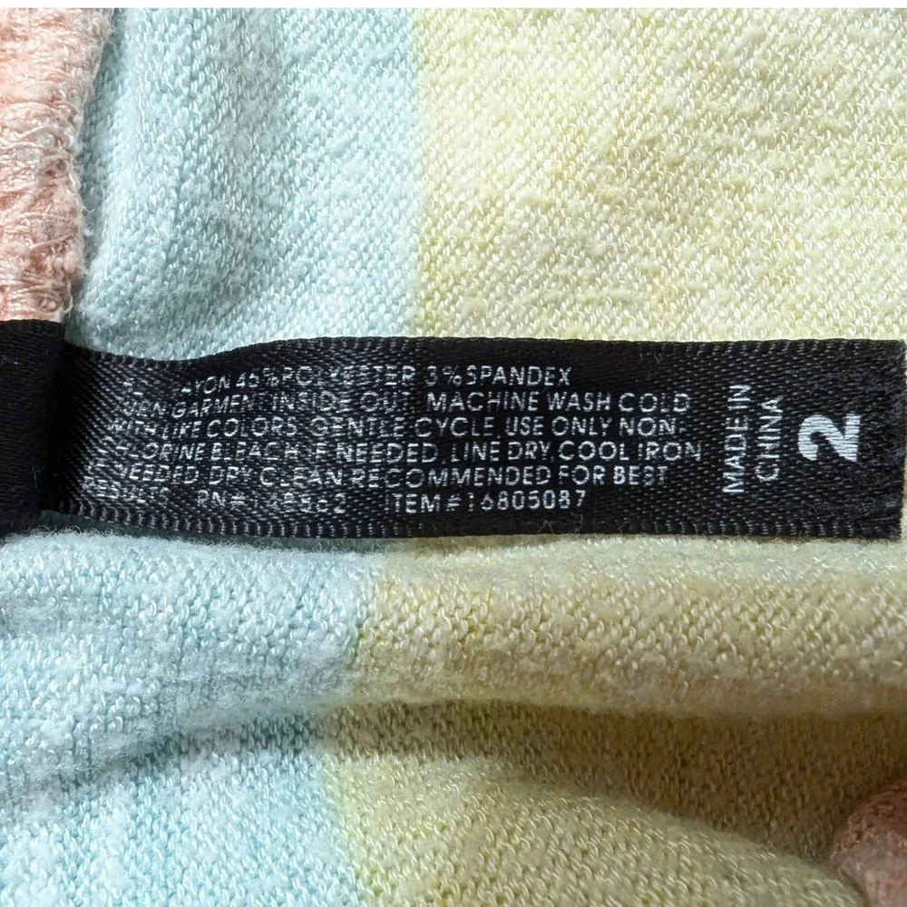 Torrid Sleep Shorts Terry Cloth Rainbow Stripe Pastel Drawstring Pockets Size 2x